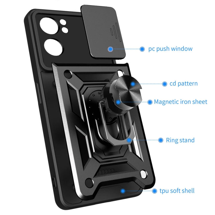 For OPPO Reno7 5G Global / Find X5 Lite Sliding Camera Cover Design TPU+PC Phone Case(Black) - free shipping - PMC TechLife - Order now!