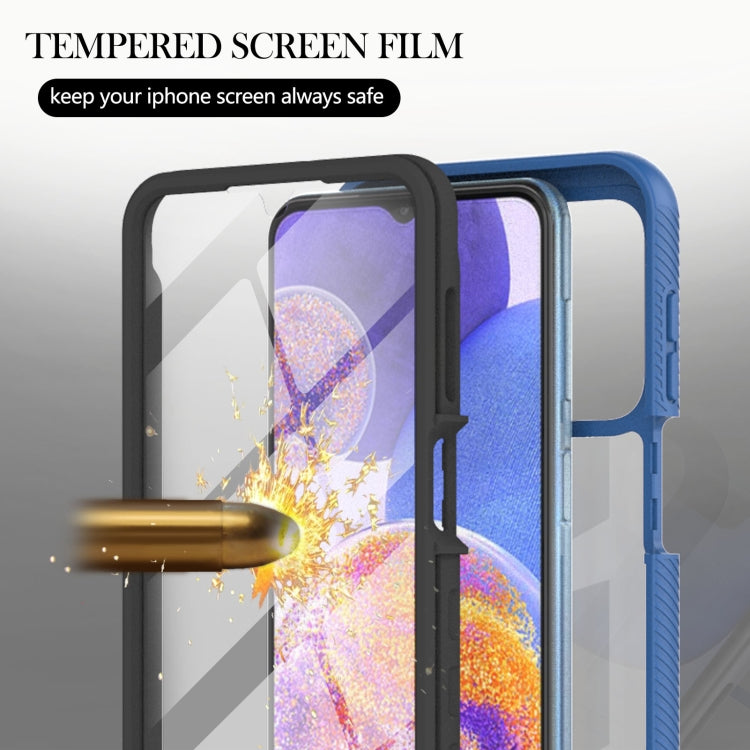 For Samsung Galaxy A23 5G / 4G Starry Sky Solid Color Series PC + TPU Phone Case with PET Film(Blue) - Galaxy Phone Cases by PMC TechLife | Online Shopping South Africa | PMC TechLife | Buy Now Pay Later Mobicred