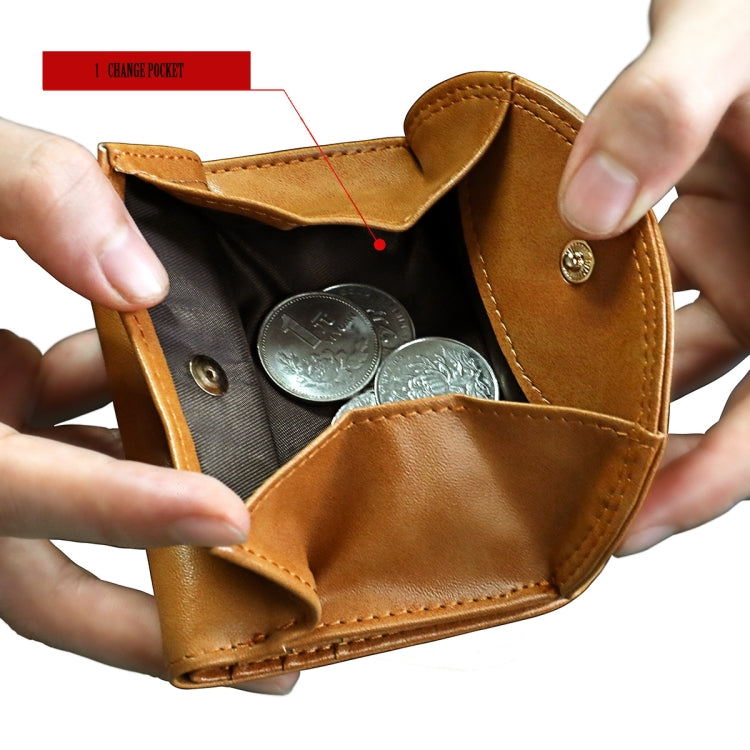 3537 Folding Short RFID Anti-Theft Genuine Leather Coin Purse for Ladies(Brown) - free shipping - PMC TechLife - Order now!