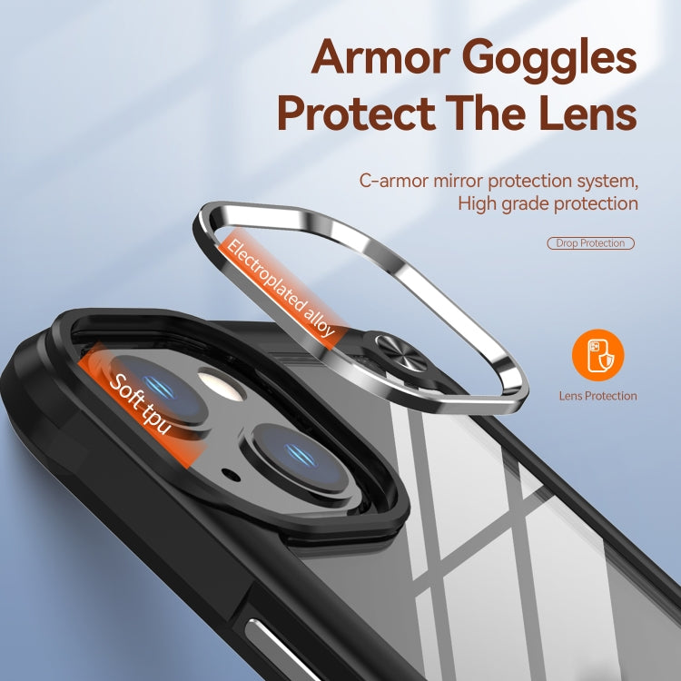 For iPhone 13 TPU + PC Lens Protection Phone Case(Black) - iPhone 13 Cases by PMC TechLife | Online Shopping South Africa | PMC TechLife | Buy Now Pay Later Mobicred