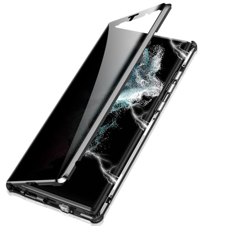 For Samsung Galaxy S22 Ultra 5G Anti-peeping Magnetic Double-sided Tempered Glass Phone Case(Black) - Galaxy S22 Ultra 5G Cases by PMC Jewellery | Online Shopping South Africa | PMC Jewellery