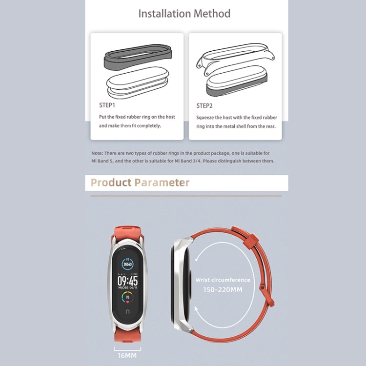 For Xiaomi Mi Band 6 / 5 / 4 / 3 Mijobs Flat Hole Silicone Watch Band, Style:CS Case(Grey+Silver) - free shipping - PMC TechLife - Order now!