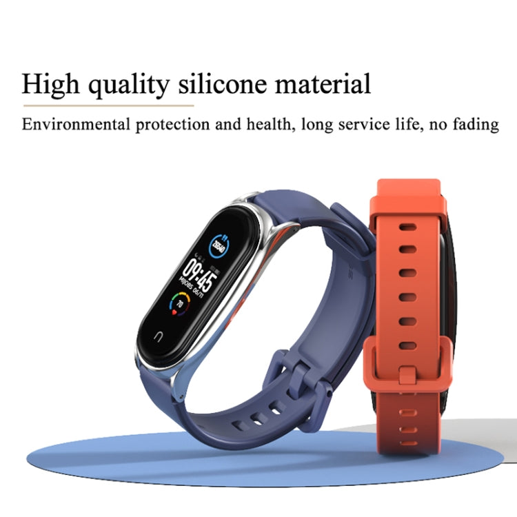 For Xiaomi Mi Band 3/4/5/6 Mijobs CS Silicone Waterproof Watch Band(White+Silver) - Watch Bands by MIJOBS | Online Shopping South Africa | PMC TechLife | Buy Now Pay Later Mobicred