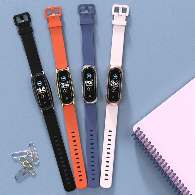 For Xiaomi Mi Band 3/4/5/6 Mijobs CS Silicone Waterproof Watch Band(Grey+Silver) - Watch Bands by MIJOBS | Online Shopping South Africa | PMC TechLife | Buy Now Pay Later Mobicred