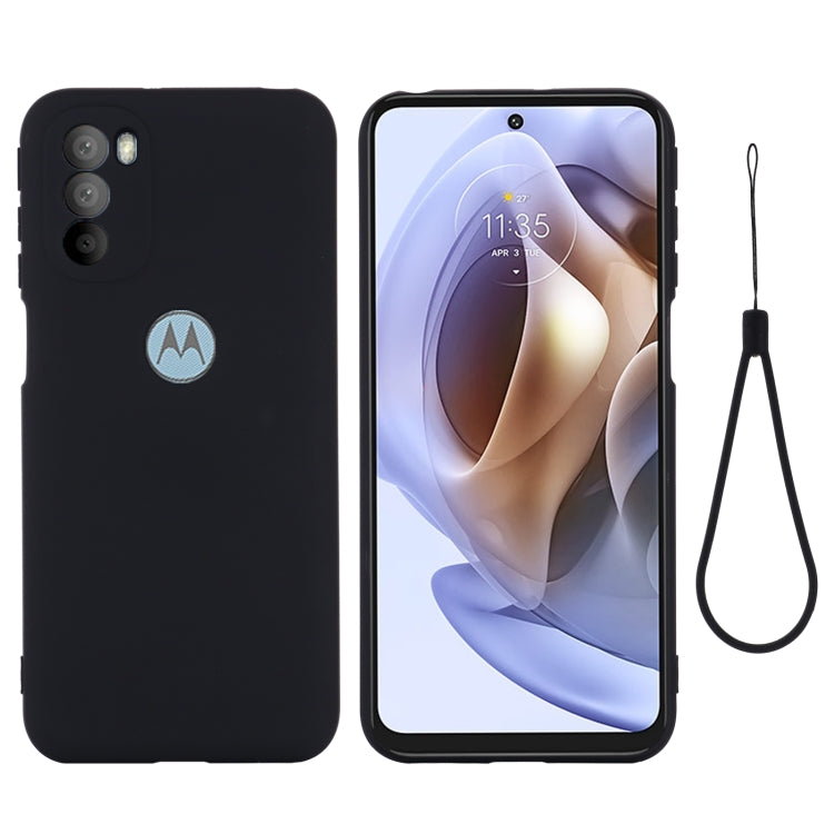 For Motorola Moto G51 5G Pure Color Liquid Silicone Shockproof Full Coverage Phone Case(Black) - Motorola Cases by PMC TechLife | Online Shopping South Africa | PMC TechLife | Buy Now Pay Later Mobicred
