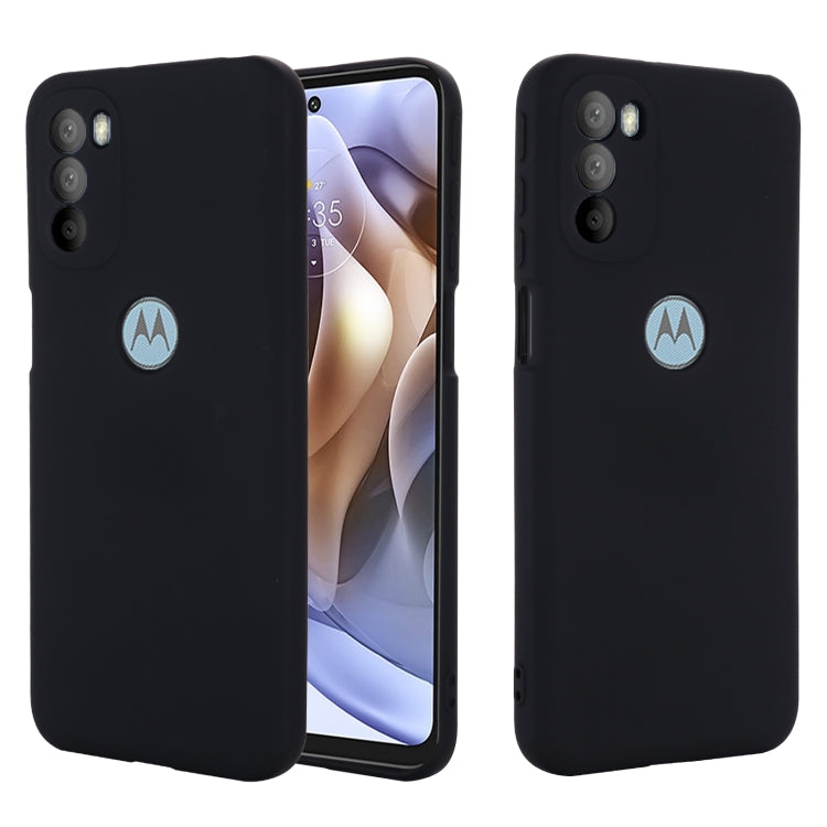 For Motorola Moto G51 5G Pure Color Liquid Silicone Shockproof Full Coverage Phone Case(Black) - Motorola Cases by PMC TechLife | Online Shopping South Africa | PMC TechLife | Buy Now Pay Later Mobicred