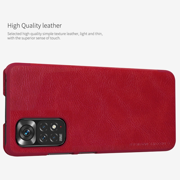 For Xiaomi Redmi Note 11S NILLKIN QIN Series Crazy Horse Texture Leather Case(Red) - Xiaomi Cases by NILLKIN | Online Shopping South Africa | PMC Jewellery