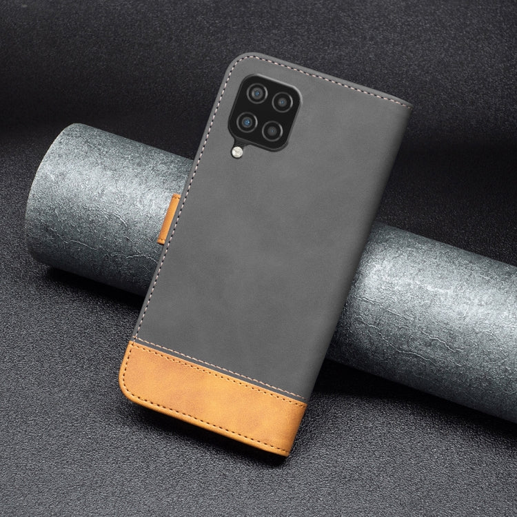 For Samsung Galaxy A12 BF11 Color Matching Skin Feel Leather Phone Case(Black) - free shipping - PMC TechLife - Order now!