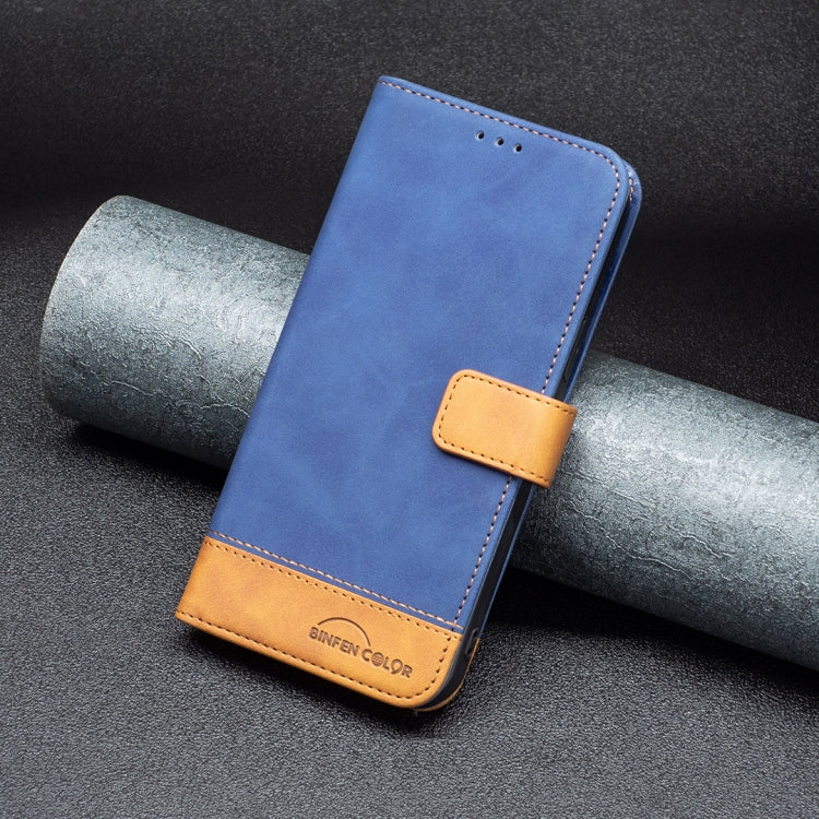 For Samsung Galaxy A12 BF11 Color Matching Skin Feel Leather Phone Case(Blue) - free shipping - PMC TechLife - Order now!