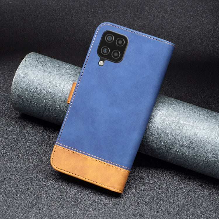 For Samsung Galaxy A12 BF11 Color Matching Skin Feel Leather Phone Case(Blue) - free shipping - PMC TechLife - Order now!