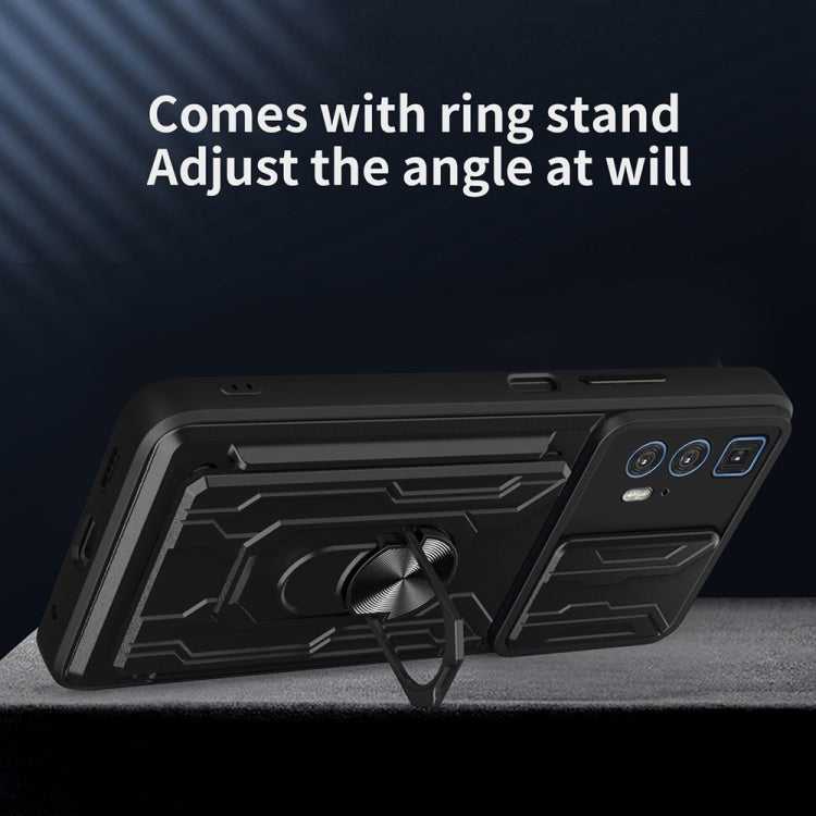 For Motorola Edge 20 Pro Sliding Camshield TPU+PC Phone Case with Card Slot(Black) - free shipping - PMC TechLife - Order now!