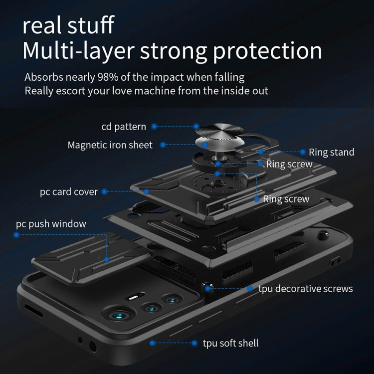 For Xiaomi 12 Pro Sliding Camshield TPU+PC Phone Case with Card Slot(Grey) - free shipping - PMC TechLife - Order now!