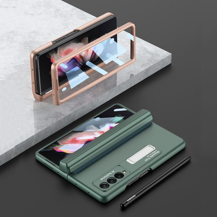 For Samsung Galaxy Z Fold3 5G GKK Integrated Magnetic Full Coverage Phone Flip Case with Pen Box(Mist Gold) - free shipping - PMC TechLife - Order now!