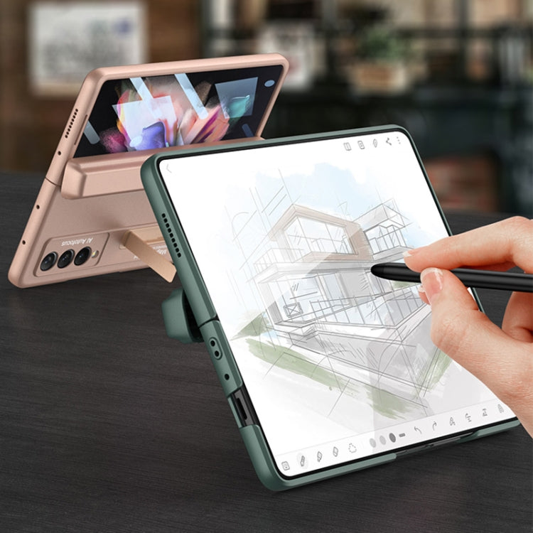 For Samsung Galaxy Z Fold3 5G GKK Integrated Magnetic Full Coverage Phone Flip Case with Pen Box(Mist Gold) - free shipping - PMC TechLife - Order now!