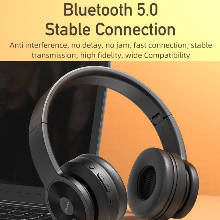 awei A996BL Foldable Wireless Bluetooth Headphone(Black) - Headset & Headphone by awei | Online Shopping South Africa | PMC Jewellery