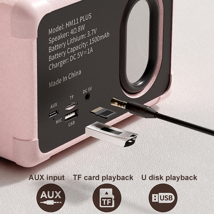 HM11 PLUS Portable HIFI Mini Retro Wireless Bluetooth Speaker(Light Purple) - Mini Speaker by PMC TechLife | Online Shopping South Africa | PMC TechLife