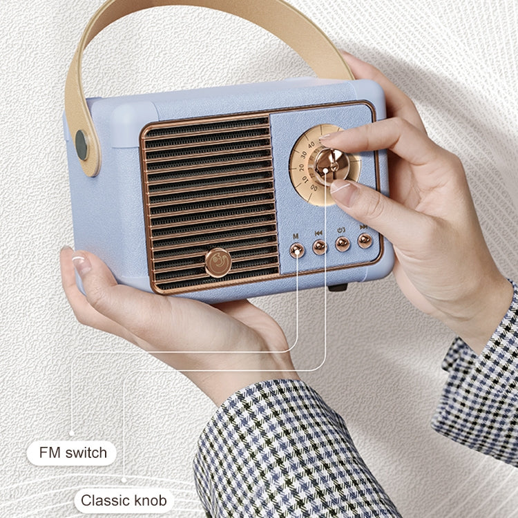 HM11 PLUS Portable HIFI Mini Retro Wireless Bluetooth Speaker(Light Purple) - Mini Speaker by PMC TechLife | Online Shopping South Africa | PMC TechLife