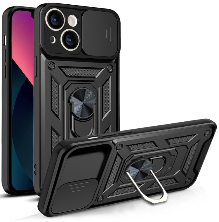 For iPhone 14 Sliding Camera Cover Design TPU+PC Phone Case (Black) - iPhone 14 Cases by PMC TechLife | Online Shopping South Africa | PMC TechLife