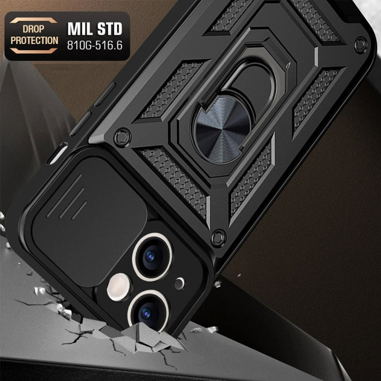 For iPhone 14 Sliding Camera Cover Design TPU+PC Phone Case (Black) - iPhone 14 Cases by PMC TechLife | Online Shopping South Africa | PMC TechLife
