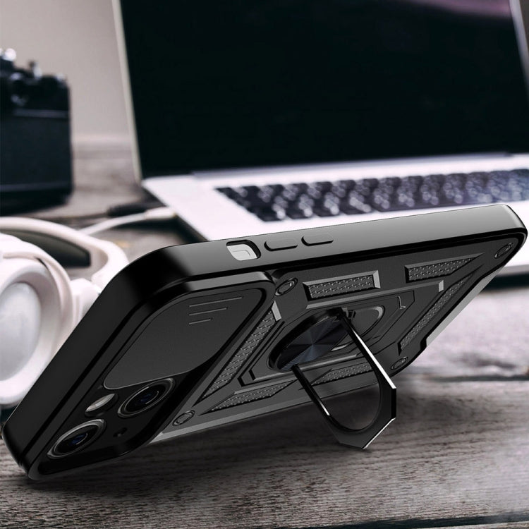 For iPhone 14 Sliding Camera Cover Design TPU+PC Phone Case (Black) - iPhone 14 Cases by PMC TechLife | Online Shopping South Africa | PMC TechLife