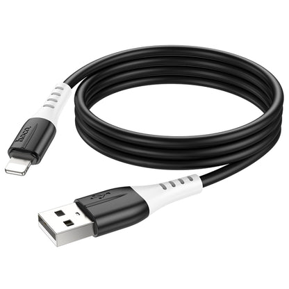 hoco X82 2.4A USB to 8 Pin Silicone Charging Data Cable,Length: 1m(Black) - Normal Style Cable by hoco | Online Shopping South Africa | PMC Jewellery