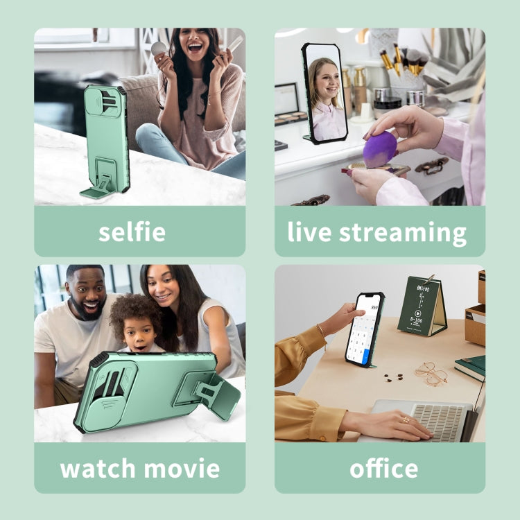 For Xiaomi Poco M4 Pro 4G Stereoscopic Holder Sliding Camshield Phone Case(Light Blue) - free shipping - PMC TechLife - Order now!