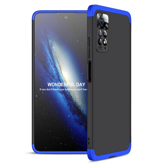 For Xiaomi Redmi Note 11 Pro 4G / 5G Global GKK Three Stage Splicing Full Coverage PC Case(Black Blue) - Redmi Note 11 Pro Case by GKK | Online Shopping South Africa | PMC Jewellery