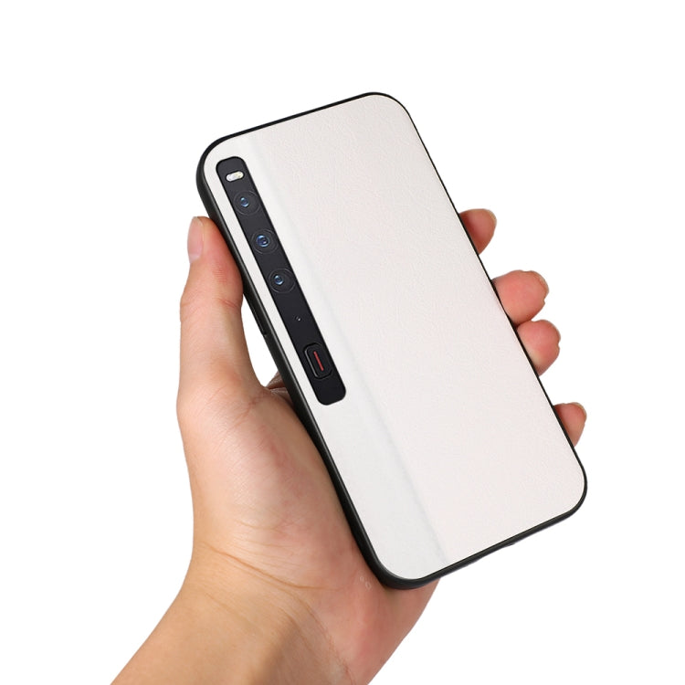 For Huawei Mate Xs 2 Two-color Litchi Texture PU Phone Case(White) - Huawei Cases by PMC TechLife | Online Shopping South Africa | PMC TechLife | Buy Now Pay Later Mobicred