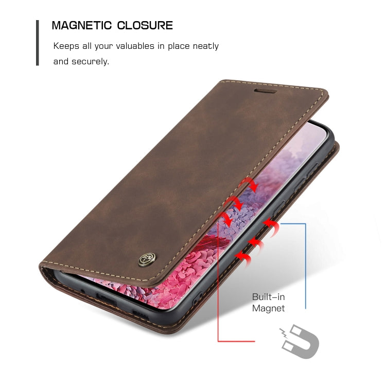 For Galaxy S20 Plus CaseMe Multifunctional Horizontal Flip Leather Case, with Card Slot & Holder & Wallet(Coffee) - Galaxy Phone Cases by CaseMe | Online Shopping South Africa | PMC TechLife | Buy Now Pay Later Mobicred
