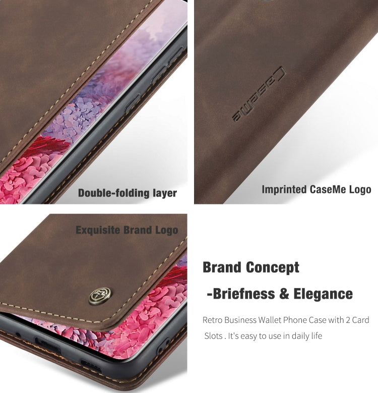 For Galaxy S20 Plus CaseMe Multifunctional Horizontal Flip Leather Case, with Card Slot & Holder & Wallet(Coffee) - Galaxy Phone Cases by CaseMe | Online Shopping South Africa | PMC TechLife | Buy Now Pay Later Mobicred