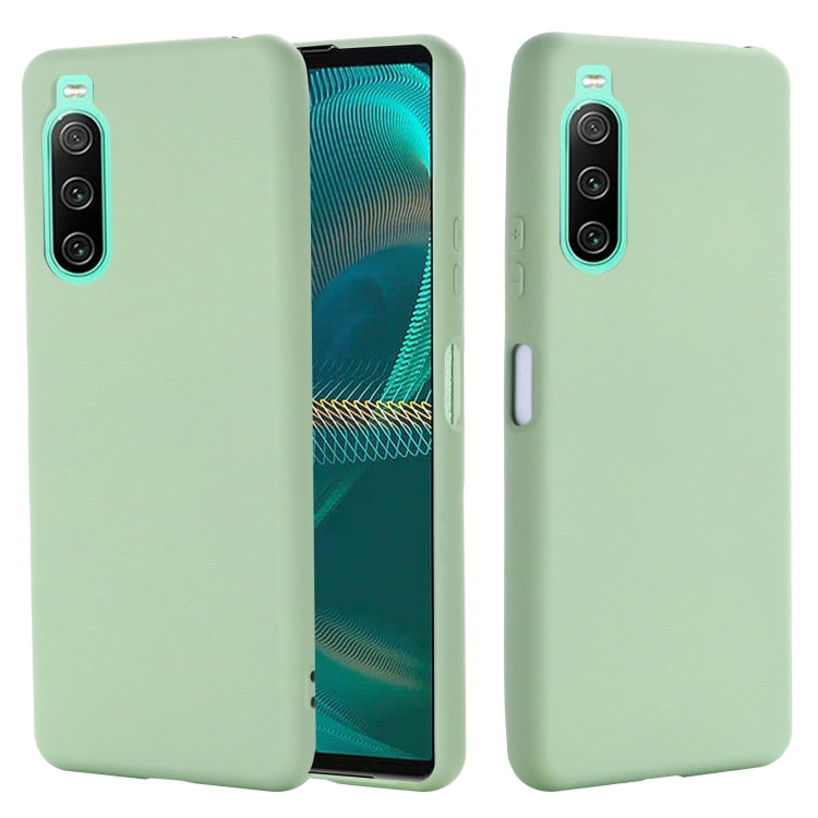 For Sony Xperia 10 IV Pure Color Liquid Silicone Shockproof Phone Case(Green) - Sony Cases by PMC TechLife | Online Shopping South Africa | PMC TechLife | Buy Now Pay Later Mobicred
