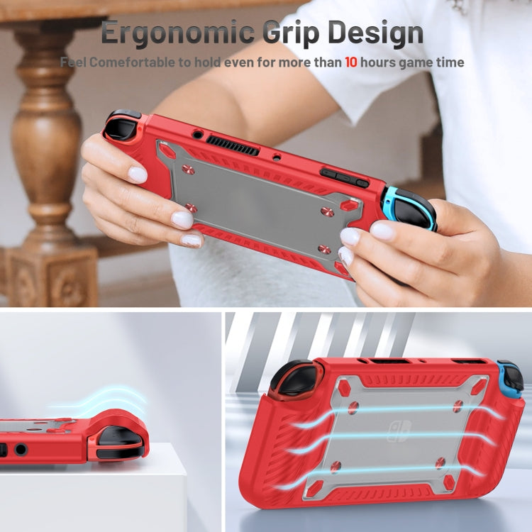 Game Handle Gamepad TPU+PC Protective Case for Switch OLED(Red) - Cases by PMC TechLife | Online Shopping South Africa | PMC TechLife