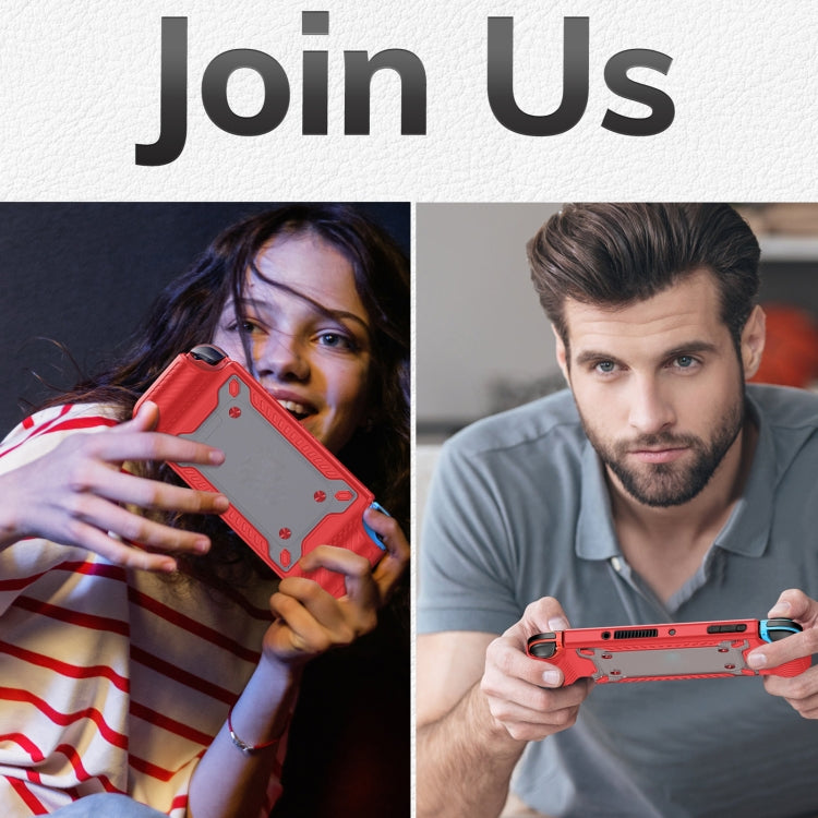Game Handle Gamepad TPU+PC Protective Case for Switch OLED(Red) - Cases by PMC TechLife | Online Shopping South Africa | PMC TechLife