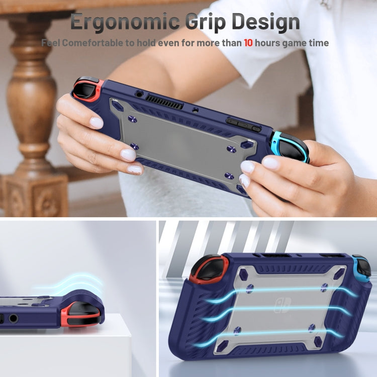 Game Handle Gamepad TPU+PC Protective Case for Switch OLED(Blue) - Cases by PMC TechLife | Online Shopping South Africa | PMC TechLife