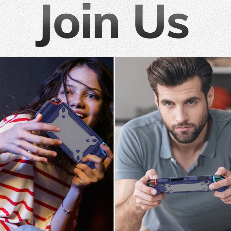 Game Handle Gamepad TPU+PC Protective Case for Switch OLED(Blue) - Cases by PMC TechLife | Online Shopping South Africa | PMC TechLife