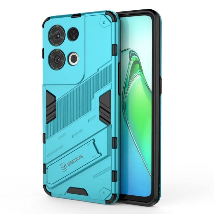 For OPPO Reno8 Pro Punk Armor 2 in 1 PC + TPU Shockproof Phone Case with Invisible Holder(Blue) - OPPO Cases by PMC TechLife | Online Shopping South Africa | PMC TechLife | Buy Now Pay Later Mobicred
