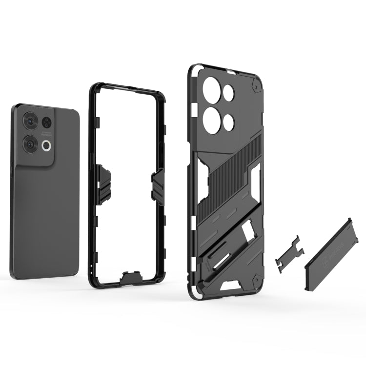 For OPPO Reno8 Pro Punk Armor 2 in 1 PC + TPU Shockproof Phone Case with Invisible Holder(Blue) - OPPO Cases by PMC TechLife | Online Shopping South Africa | PMC TechLife | Buy Now Pay Later Mobicred