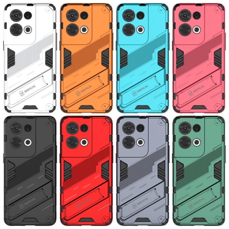 For OPPO Reno8 Pro Punk Armor 2 in 1 PC + TPU Shockproof Phone Case with Invisible Holder(Blue) - OPPO Cases by PMC TechLife | Online Shopping South Africa | PMC TechLife | Buy Now Pay Later Mobicred
