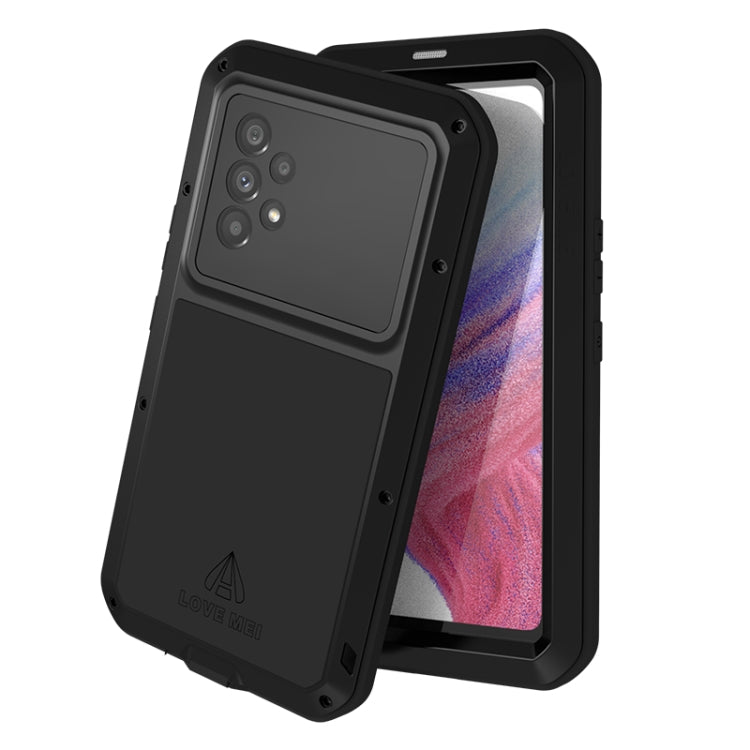 For Samsung Galaxy A53 LOVE MEI Metal Shockproof Waterproof Dustproof Protective Phone Case with Glass(Yellow) - Galaxy Phone Cases by LOVE MEI | Online Shopping South Africa | PMC TechLife | Buy Now Pay Later Mobicred
