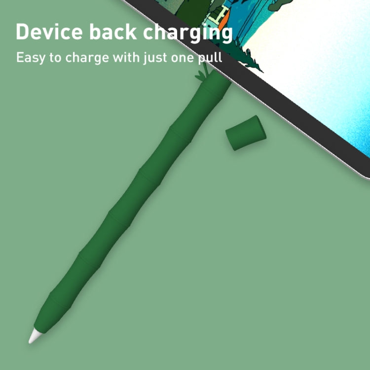 LOVE MEI Bamboo Liquid Silicone Gel Stylus Pen Protective Case For Apple Pencil 2(Dark Green) - Pencil Accessories by LOVE MEI | Online Shopping South Africa | PMC TechLife | Buy Now Pay Later Mobicred