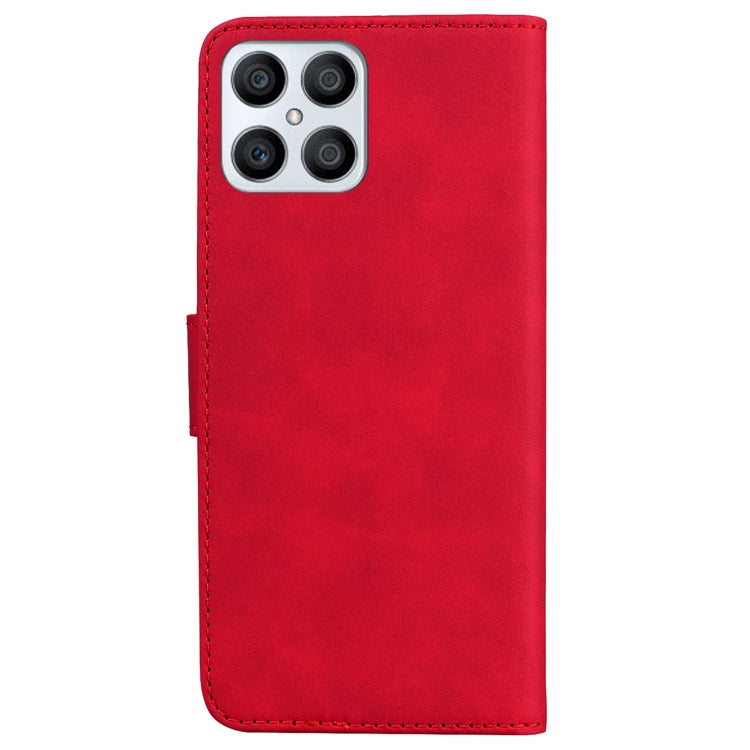 For Honor X8 Skin Feel Pure Color Flip Leather Phone Case(Red) - Honor Cases by PMC TechLife | Online Shopping South Africa | PMC TechLife | Buy Now Pay Later Mobicred