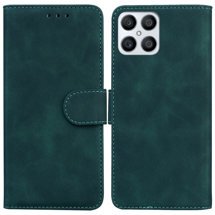 For Honor X8 Skin Feel Pure Color Flip Leather Phone Case(Green) - Honor Cases by PMC TechLife | Online Shopping South Africa | PMC TechLife | Buy Now Pay Later Mobicred