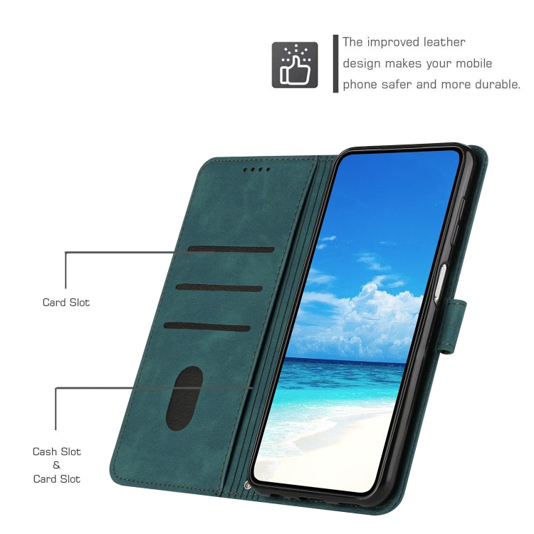 For Samsung Galaxy A03 Core Skin Feel Heart Pattern Leather Phone Case(Green) - Galaxy Phone Cases by PMC TechLife | Online Shopping South Africa | PMC TechLife | Buy Now Pay Later Mobicred