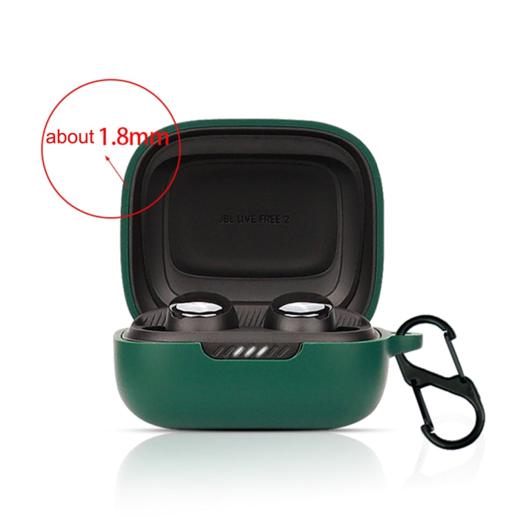 Bluetooth Earphone Silicone Protective Case For JBL Live Free 2 TWS(Dark Green) - JBL Earphone Case by PMC Jewellery | Online Shopping South Africa | PMC Jewellery