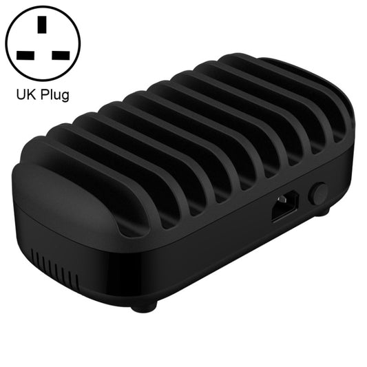 ORICO DUK-10P-DX 120W 5V 2.4A 10 Ports USB Charging Station, UK Plug(Black) - Multifunction Charger by ORICO | Online Shopping South Africa | PMC Jewellery