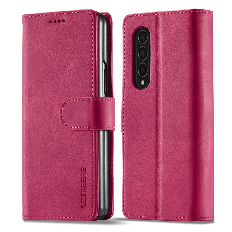 For Samsung Galaxy Z Fold4 5G LC.IMEEKE Calf Texture Leather Phone Case(Red) - Galaxy Z Fold4 5G Cases by LC.IMEEKE | Online Shopping South Africa | PMC TechLife | Buy Now Pay Later Mobicred