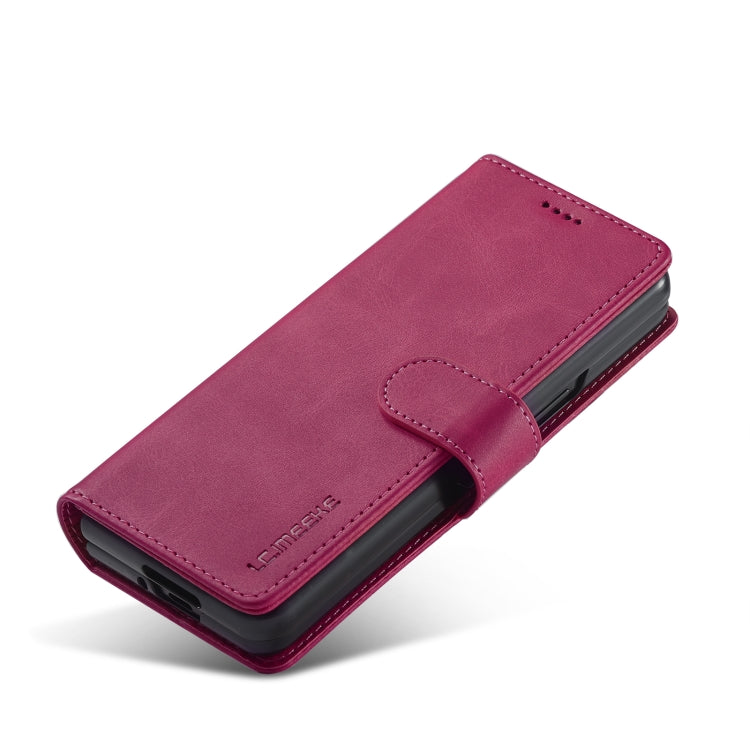 For Samsung Galaxy Z Fold4 5G LC.IMEEKE Calf Texture Leather Phone Case(Red) - Galaxy Z Fold4 5G Cases by LC.IMEEKE | Online Shopping South Africa | PMC TechLife | Buy Now Pay Later Mobicred