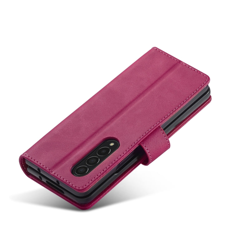 For Samsung Galaxy Z Fold4 5G LC.IMEEKE Calf Texture Leather Phone Case(Red) - Galaxy Z Fold4 5G Cases by LC.IMEEKE | Online Shopping South Africa | PMC TechLife | Buy Now Pay Later Mobicred