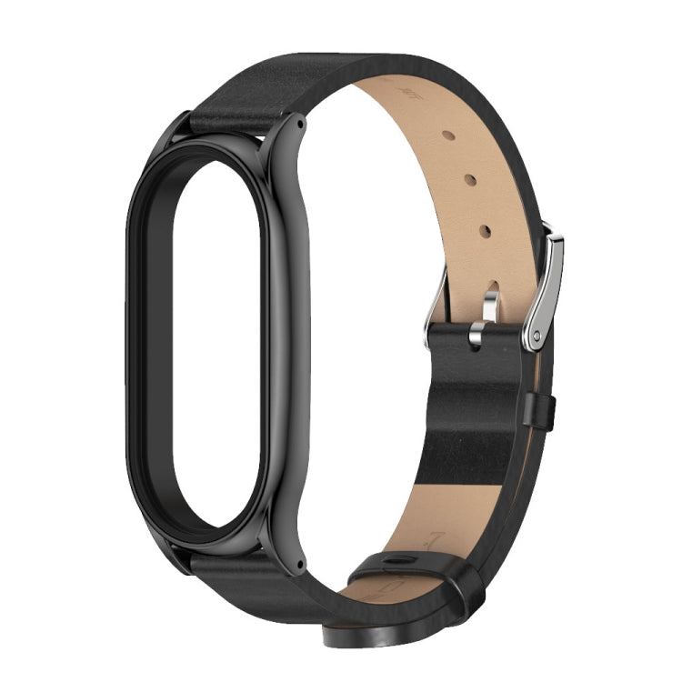 For Xiaomi Mi Band 7 / 7 NFC MIJOBS Plus Metal Case Microfiber Leather Watch Band(Black) - Watch Bands by MIJOBS | Online Shopping South Africa | PMC TechLife | Buy Now Pay Later Mobicred