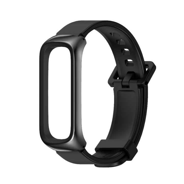 For Samsung Galaxy Fit 2 MIJOBS Metal Case Silicone Watch Band(Black) - free shipping - PMC TechLife - Order now!